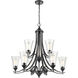Natalie 9 Light 32 inch Matte Black Chandelier Ceiling Light